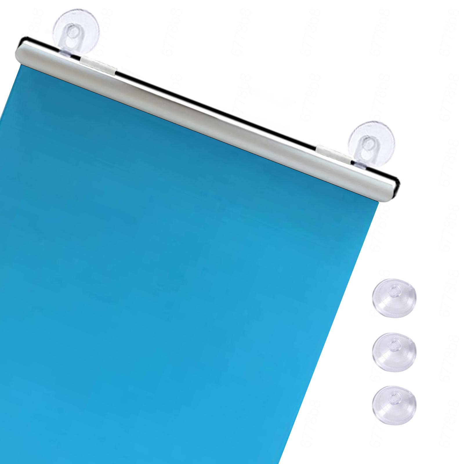 Kgudys Blue Blackout Roller Blinds With Suction Cups,Thermal Blackout Roller Shades,Temporary Privacy Blinds,Retractable Portable Curtains,Indoor Privacy Screens,Opaque,-60X125cm/24X49in