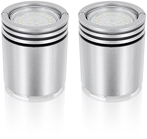 Juego de 2 focos GU10 de aluminio fundido, 68 mm de diámetro