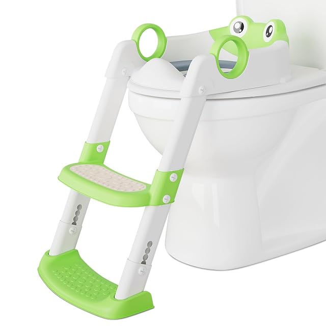 Potty Training Seat with Step Stool Ladder for Toddlers as a Potty Training Toilet Anti-Slip Safe Pads Adjustable