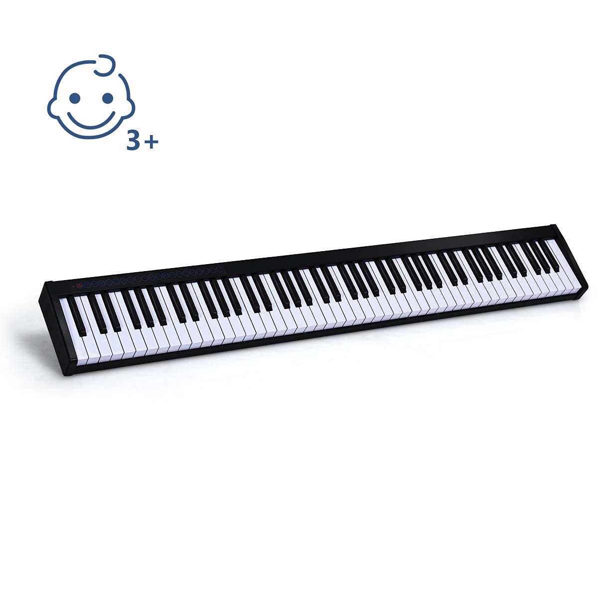 COSTWAY Piano Numérique 88 Touches, Clavier Electrique Amélioré avec Sac de Transport, 128 Rythmes, 128 Notes, Réglage de Dynamique, Pédale, Interface MIDI/USB, Fonction Bluetooth, Noir