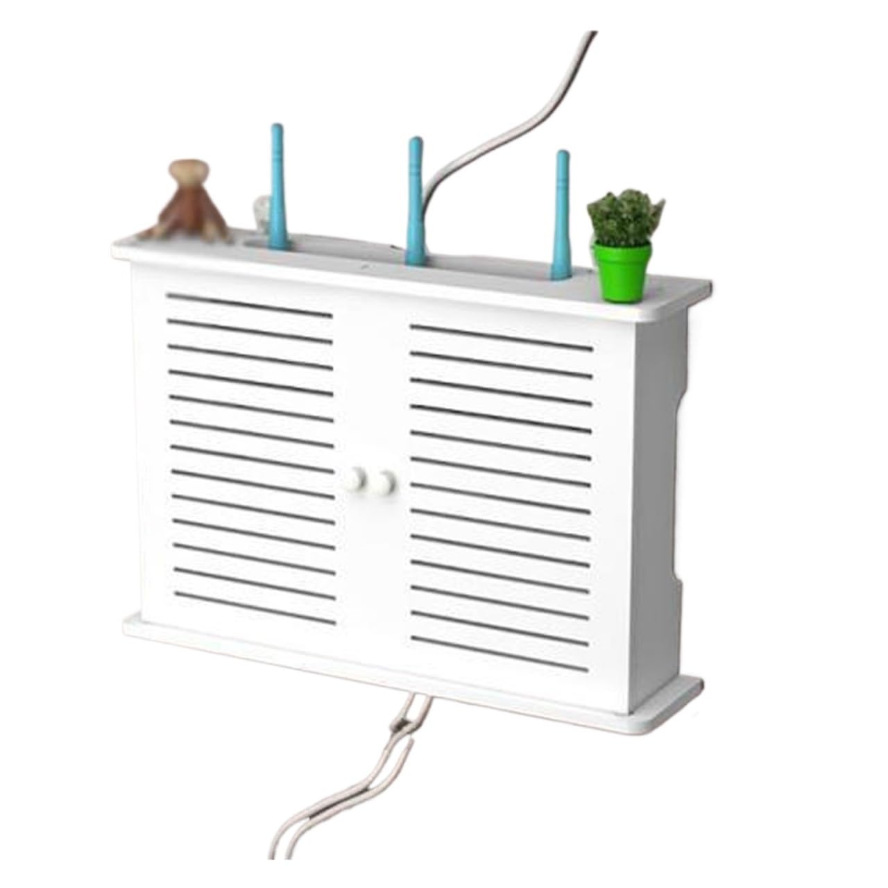 Support routeur sans fil mural avec étagère de rangement ventilée