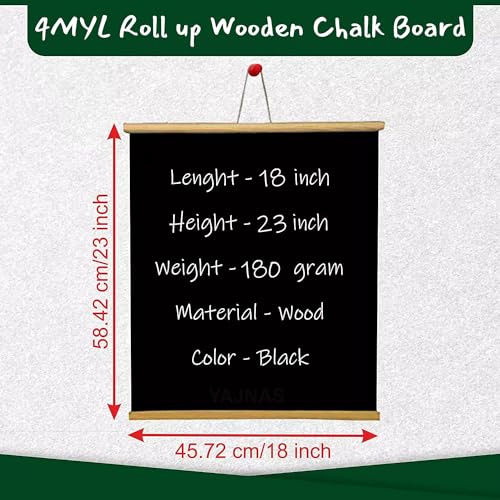 Image of 18x23 Inch Black Board for Kids for Home Study Room Accessories Chalk Notice Board, Teaching Board, Writing Board for Student, Office, School