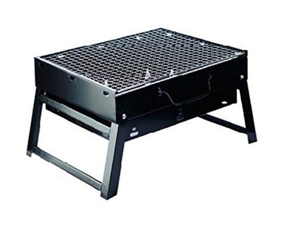 Charcoal BBQ Grill, Foldable & Portable Carbon Steel BBQ Tools for Outdoor Cooking Camping Hiking Picnics Back Packing Barbecue Grill (Black)-image-38