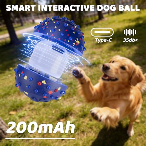 Balle interactive pour chien bleu stop meubles mordillés - 5