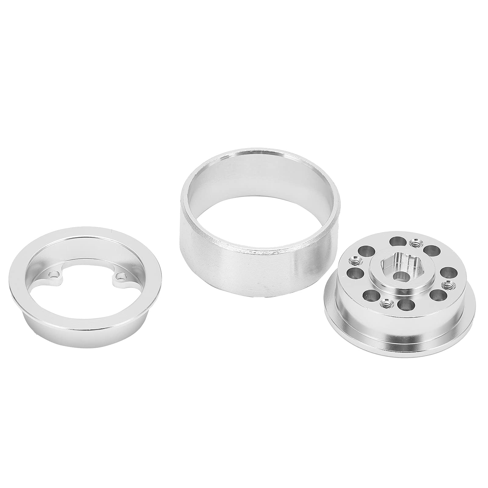 Accesorio duradero de aleación de aluminio con cubo de rueda RC para modelo de simulación Axial 1/24 (Silver)