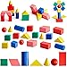 Deekin 70 Pcs Wood Geometric Solid Mini 3D Shapes...