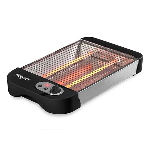 Tostador Plano Barato 600W Con Regulador Negro