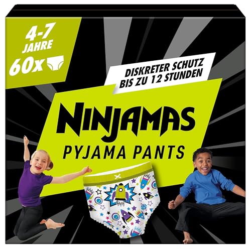 Ninjamas Pyjama Pants Raumschiff, 60 absorbierende Nachthöschen, 7 Jahre,...