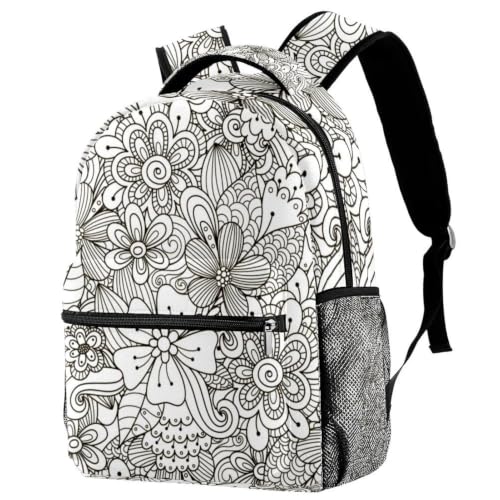 Mochila impermeable de girasol con compartimento para laptop y libros
