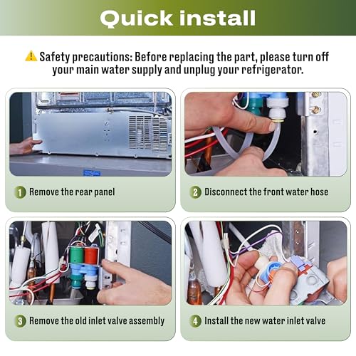 Water Inlet Valve Replacement for Whirlpool Refrigerator WRS325SDHZ01 WRS325SDHB00 WRS325SDHV00 WRS322FDAM04 WRS322FDAT04 WRS322FDAW04 WRS322FDAM03 WRS322FDAT03 WRS322FDAW03 WRS322FDAM02 by ZAL - Used condition - Image 5