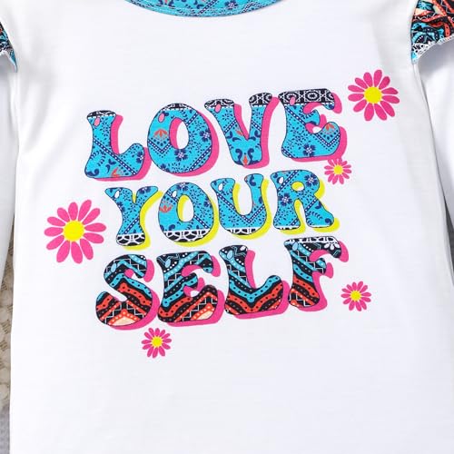 Image of Girl 2pcs set with ruffle sleeves top flared pants spring summer short sleeves 4-12Y