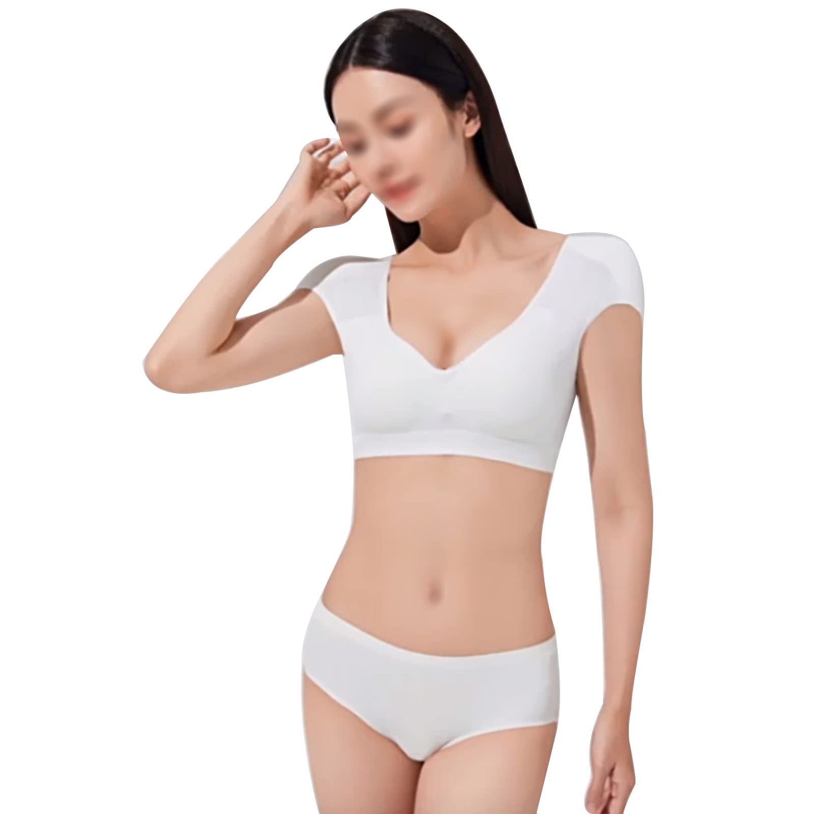 2 en 1 Épaulières intégrées pour améliorer les épaules étroites, glissantes ou affaissées(M,White)