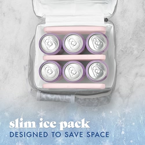 Image of Cool Coolers by Fit & Fresh 4 Pack XL Slim Ice Packs, Quick Freeze Space Saving Reusable Ice Packs for Lunch Boxes or Coolers