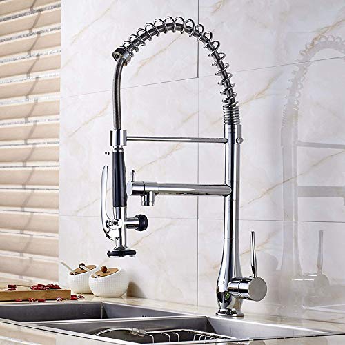 Robinets d'évier de cuisine d'eau chaude en nickel brossé