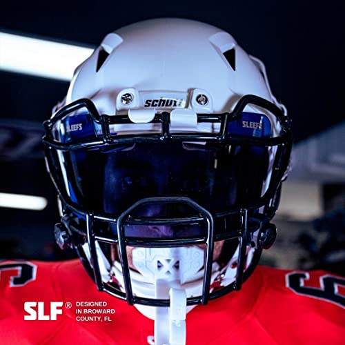 Sleefs Football Helment Visor [Cold Steel Blue] - Tinted Professional Football Visor/Shield - Fits Youth & Adult Helmets - Includes Quick Visor Clips + Microfiber Travel Bag #TOP7