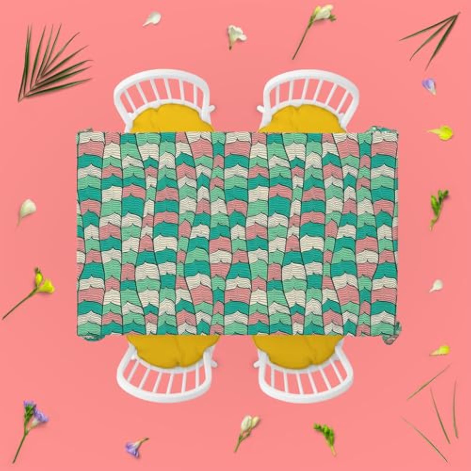 Abstract Waves Table Cloth Cover for Dining & Center Table