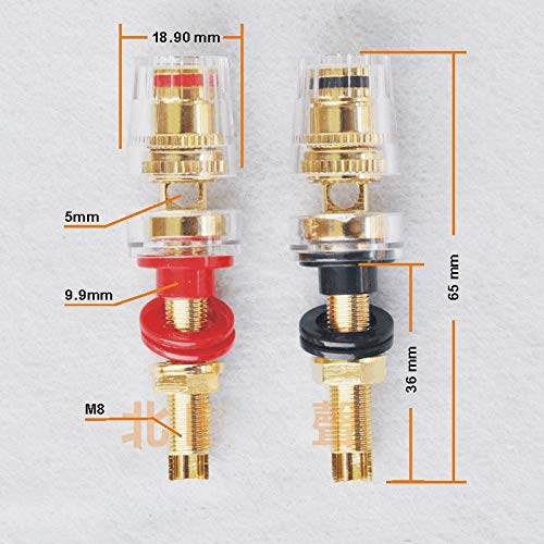 Davitu 20pcs/lot 65 crystal audio terminal audio DIY accessories speaker terminal - (Color: red)