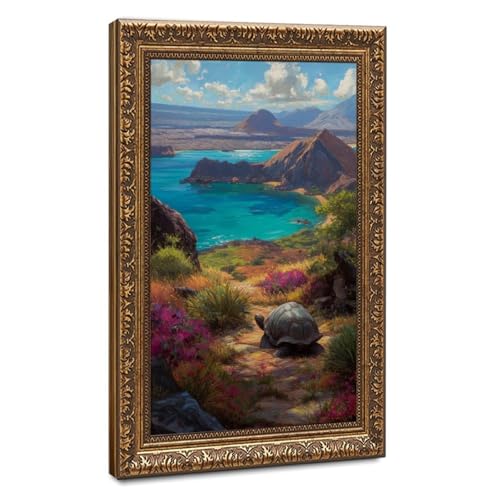 Peinture à l'huile Galapagos toile 41x61 cm pour salon