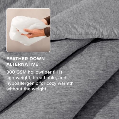 Image of Bare Home Comforter Set - Twin /Twin Extra Long - Ultra-Soft - Goose Down Alternative - Premium 1800 Series - All Season Warmth Comforter (Twin /Twin XL, Heathered Charcoal)