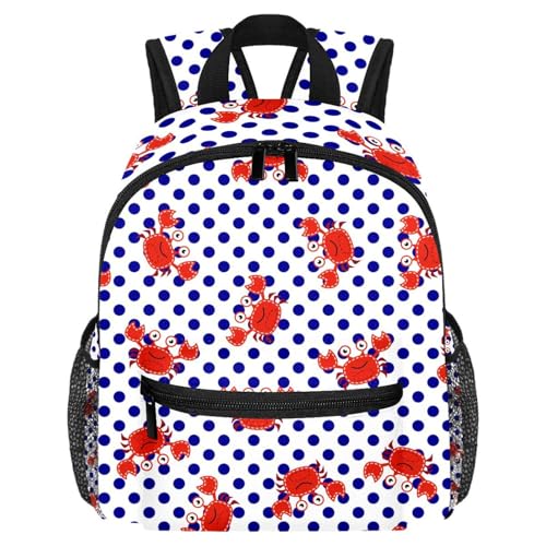 Sac à dos enfant léger anti mal de dos à motifs crabes colorés avec poches