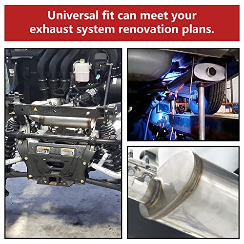 Tectruc FH1225C Muffler Deeptone 2.25 Inch Universal Exhaust Muffler,2.25 Inch Muffler Straight-Through Performance Race Resonator thumb #5