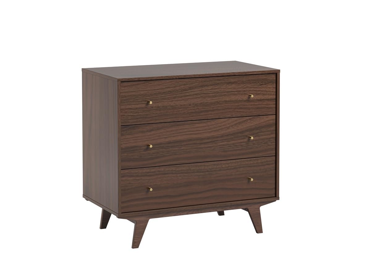 Babyzimmer Kinderzimmer komplett Set Maddy Weiß Walnuss Schrank Kommode Bett (Walnuss)