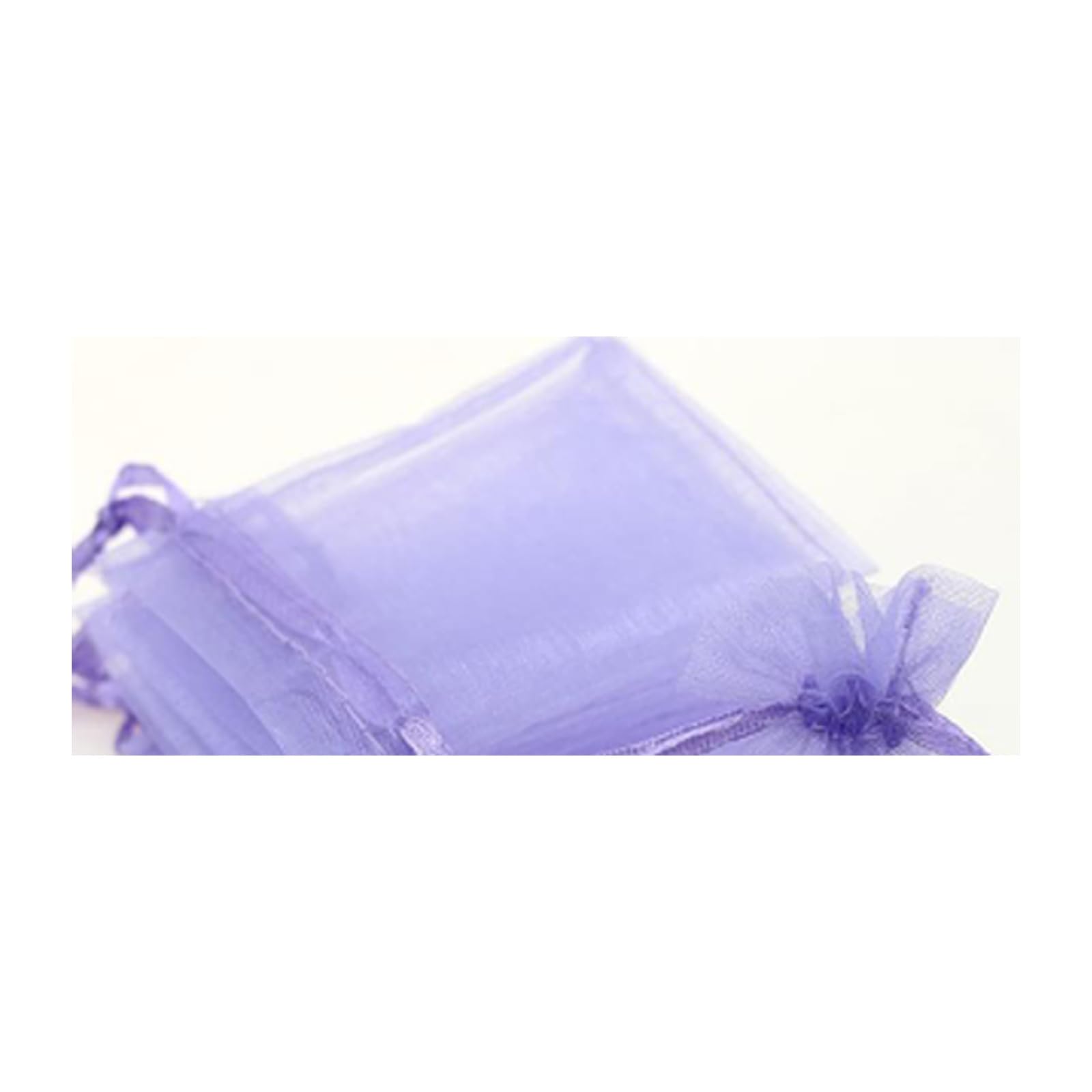 100 Sacchetti In Organza Blu Mare 5x7 Cm | Con Cordino Per Regali E Bomboniere