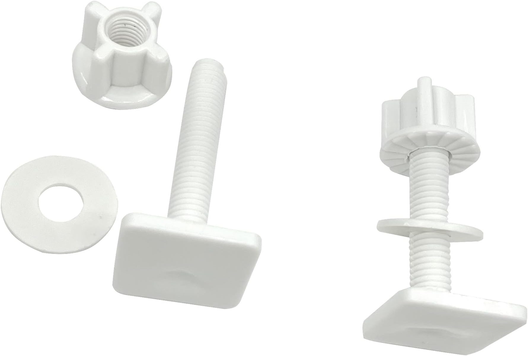 2 Pair Toilet Lid Screw Plastic Toilet Cover Hinge Bolt White Toilet Seat Repair Fitting for Toilet Seat Repair