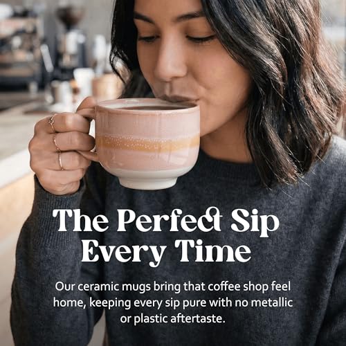 NOVA CERAMICS Ceramic Mug - Large Coffee Mug with Handle - 16 oz coffee cups - Microwave & Dishwasher Safe - Gifts For Women Men Him Her - 16oz - Afterglow by NOVA CERAMICS - Image 5