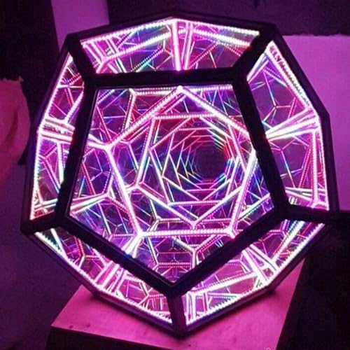 Lampe infini dodécaèdre idée cadeau originale pour anniversaire