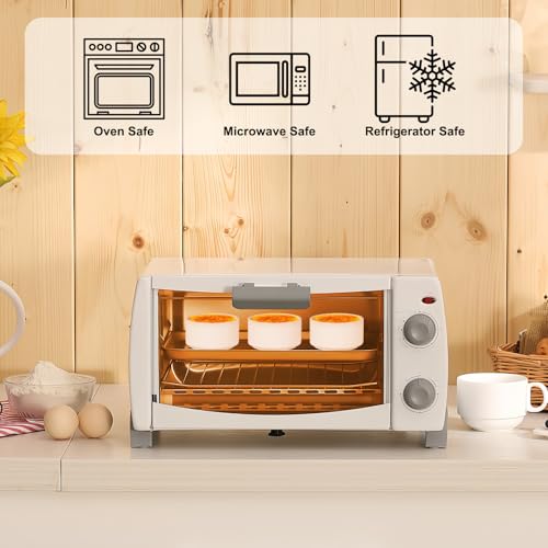 Porcelain Ramekins Set of 6,100ml White Ceramic Creme Brulee Ramekins,Souffle Dish Small Oven Dish for Air Fryer Ramekin Dishes for Souffle,Cupcakes,Pudding and Ice Cream - Image 6