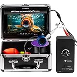 1200TVL HD Underwater Ice Fishing Camera with 7inch Monitor,49ft/15m Cable,10000mAh Fish Finder with 24pcs LED Lights,12pcs Infrared Night Vision,12pcs White Lights,Aluminium Case for Lake,Fish Boat