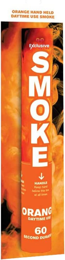 Party Ring Pull Handheld Daytime Smoke for Paintball, Weddings, Photoshoots & Special Effects (Orange)
