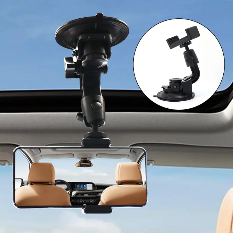 Image of Universal High Power Suction Cup Mount Holder Heavy Duty Mount for Go-Pro, Insta 360, SJCam & Mobile Fixing on Car Windshield & attaching Mini Photography Lights for Videography