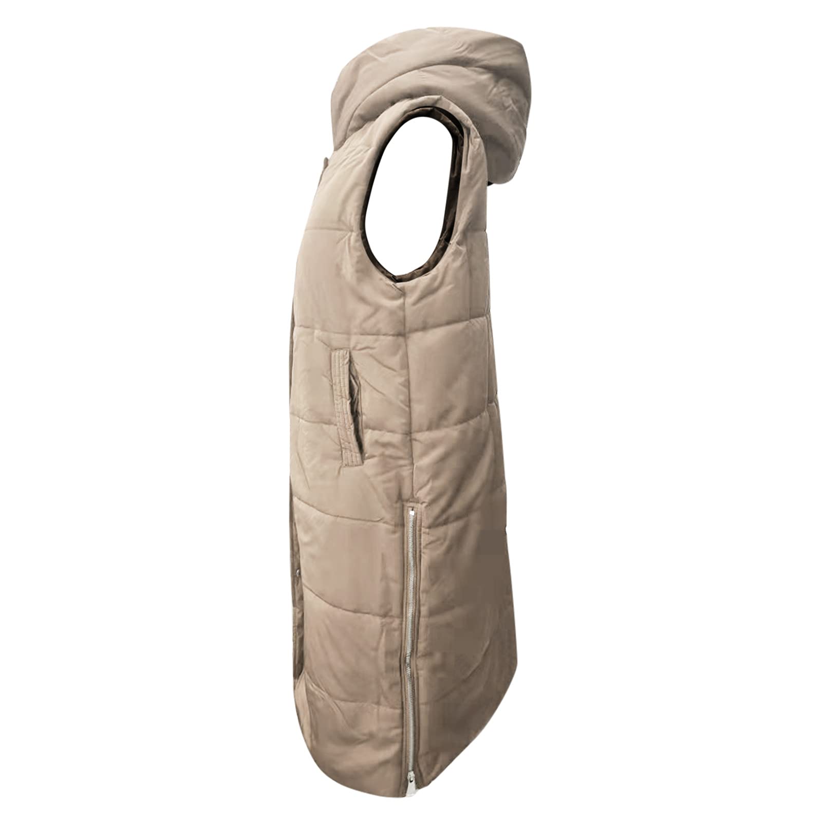 Damen Outdoor Jacken Für Damen Leichte Steppjacke Mit Kapuze Übergangsjacke Große Größen Daunenweste Mit Taschen Dicke Warme Winterjacke Ärmellos Gesteppt Longweste Winter Übergangsjacke Daunenjacke
