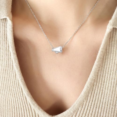 Cheerleader Necklace White Triangle Pendant Necklace, Gold Chain, Crystal Accents, Cheerleader Style, Fashion Jewelry3