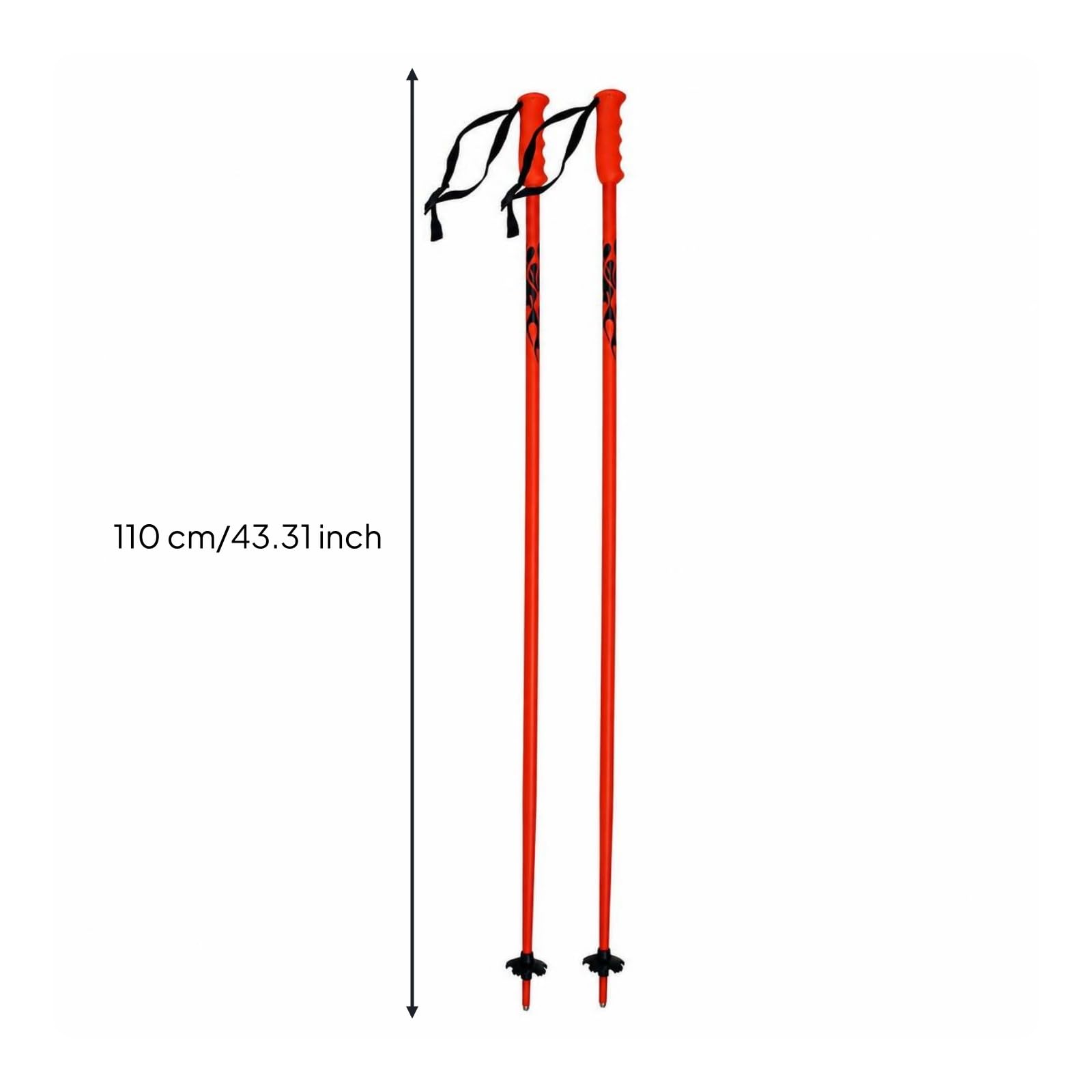 Stabil Skistock mit Handschlaufe , Orange , 110 cm