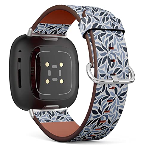 CJBROES Replacement Leather Watch Band, Compatible with Fitbit Versa 3 and Fitbit Sense of Wristband Bracelet Accessory - Floral Stylish
