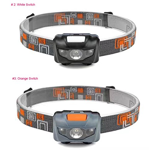 Pack Of 3 Mini Led Headlamp 4 Modes Outdoor Sports Runing Camping Fishing Hiking Flashlight Torch Middle White Light Two Sides Red Light Headlamp (Not Included Aaa Batteries) #TOP3
