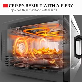 Toshiba Air Fryer Combo 4-in-1 Countertop Microwave Oven, Smart Sensor, Convection, Mute Function, Position Memory 13.6" Turntable, 1.5 Cu Ft, 1000W, Silver, ML-EC42P(SS)