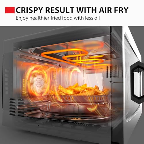 Toshiba Air Fryer Combo 4-in-1 Countertop Microwave Oven, Smart Sensor, Convection, Mute Function, Position Memory 13.6" Turntable, 1.5 Cu Ft, 1000W, Silver, ML-EC42P(SS) - Image 3