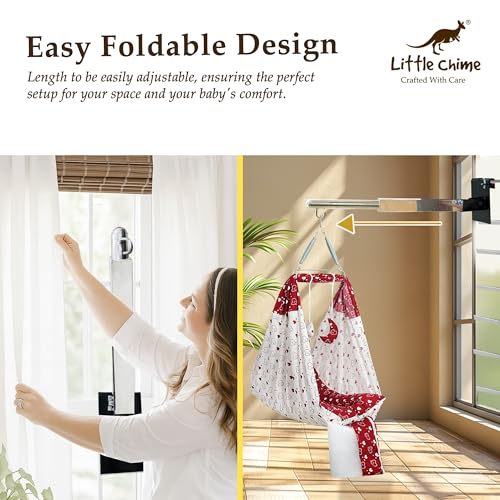 Image of Mounted Adjustable Baby Window Cradle Hanger | Hanging Rod for Baby Jhula, Swing & Cradle | Up to 20KG