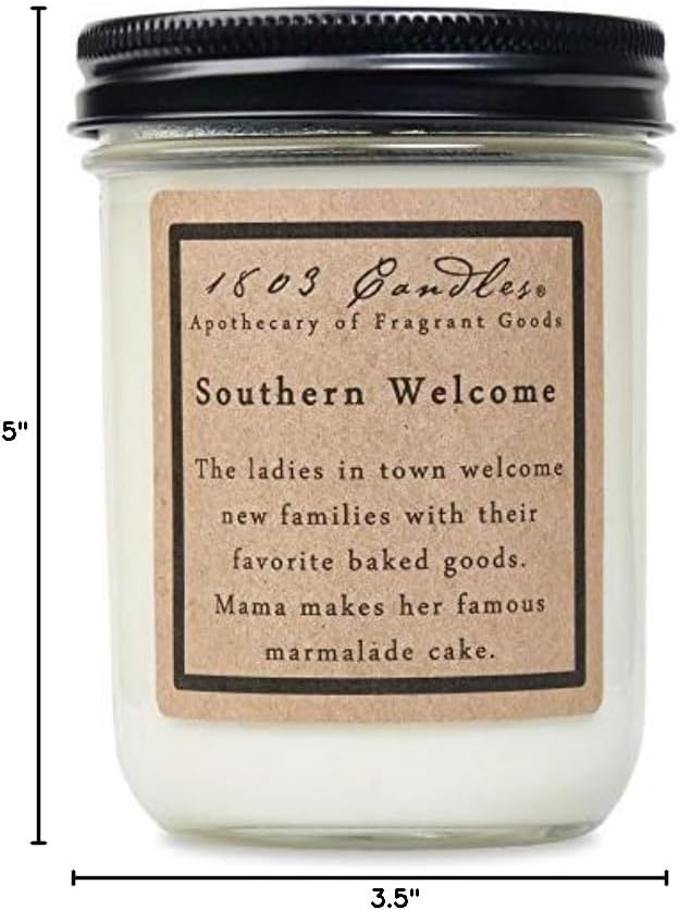1803 Candles - 14 oz. Jar Soy Candles - (Southern Welcome)