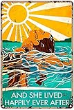 Photo Gallery eeypy targa in metallo vintage con scritta in lingua inglese "she lived happily ever after", arte estiva, stampa subacquea, poster per ragazze e spiaggia, poster vintage, divertente cartello da parete Photo Gallery eeypy targa in metallo vintage con scritta in lingua inglese "she lived happily ever after", arte estiva, stampa subacquea, poster per ragazze e spiaggia, poster vintage, divertente cartello da parete