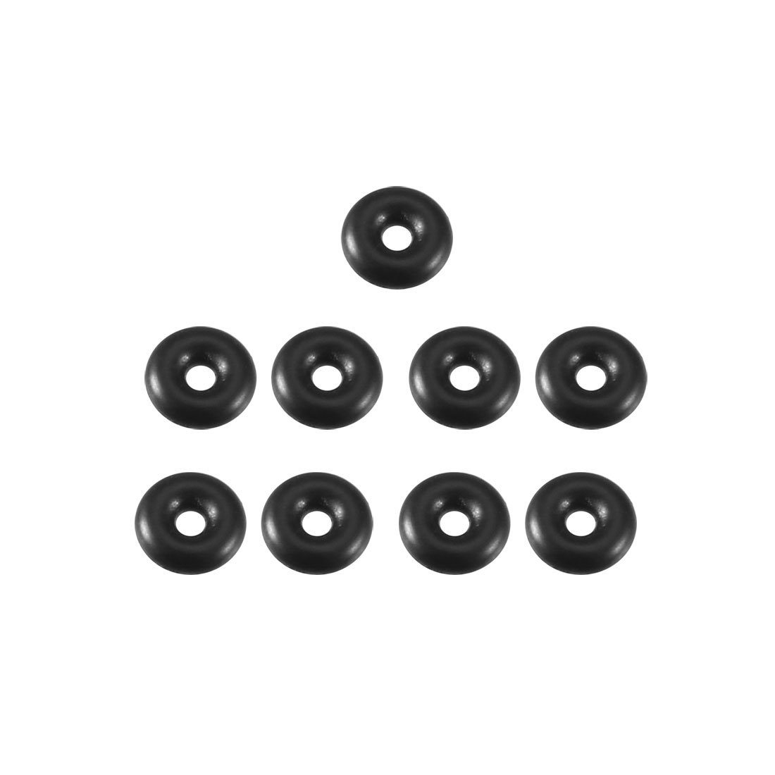 Junta tórica de goma negra uxcell de 4 mm de diámetro y 1.5 mm de espesor 3