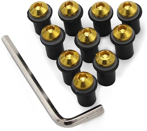 Vista 24 de Kit de tornillos de aluminio para parabrisas de motocicleta, 10 unidades, tornillos de montaje para Kawasaki Z400 Z650 Z750 Z800 Z900 Z250 / Z3