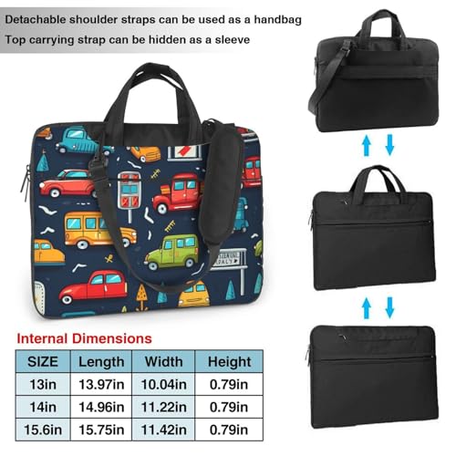 Maletín portátil con patrón de autobús 15.6 pulg impermeable miniatura 3