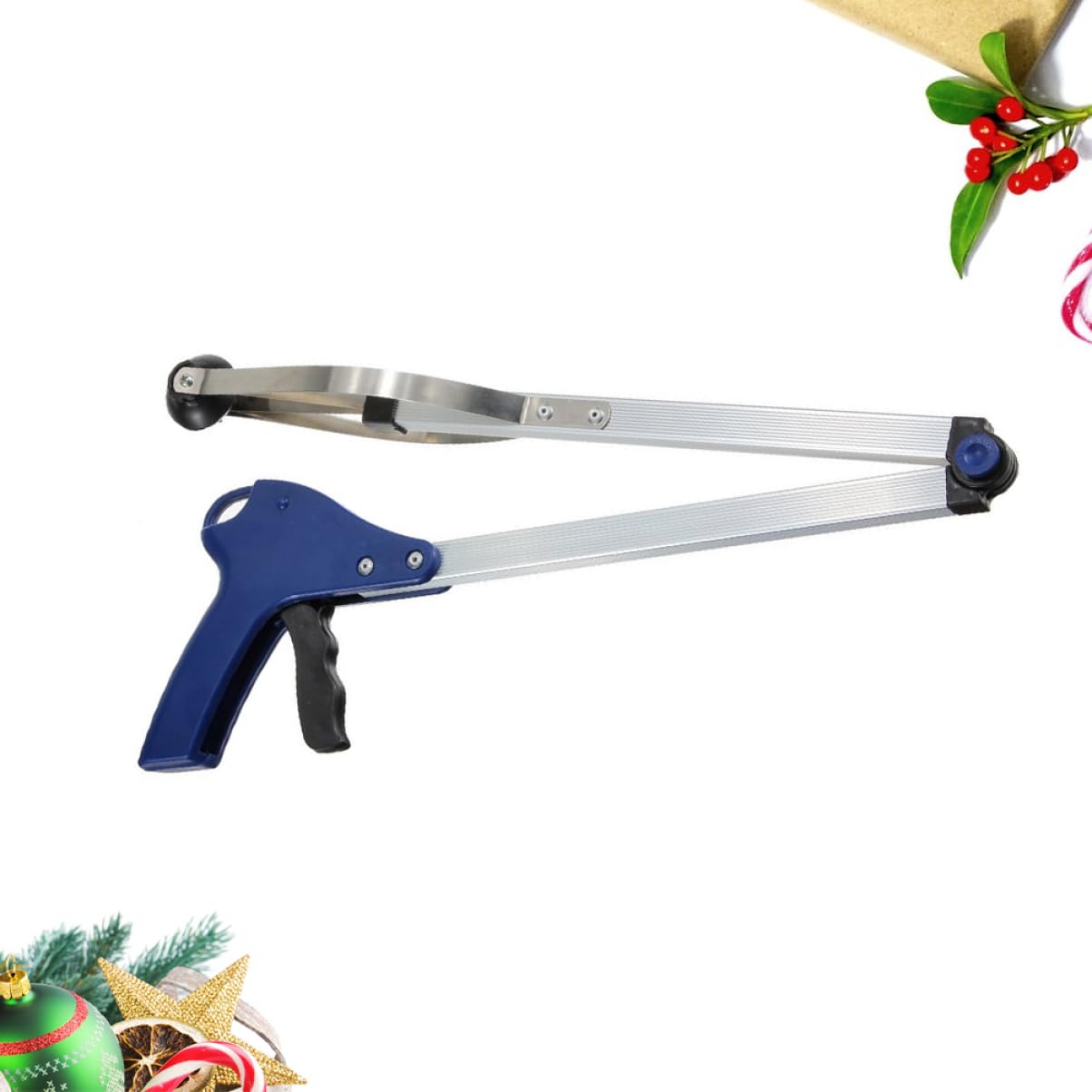 SOLUSTRE Faltbarer Müllgreifer Stabiler Greifzange 83cm aus Gummi und Aluminiumlegierung für Senioren und Rollstuhlfahrer für Schule und Park