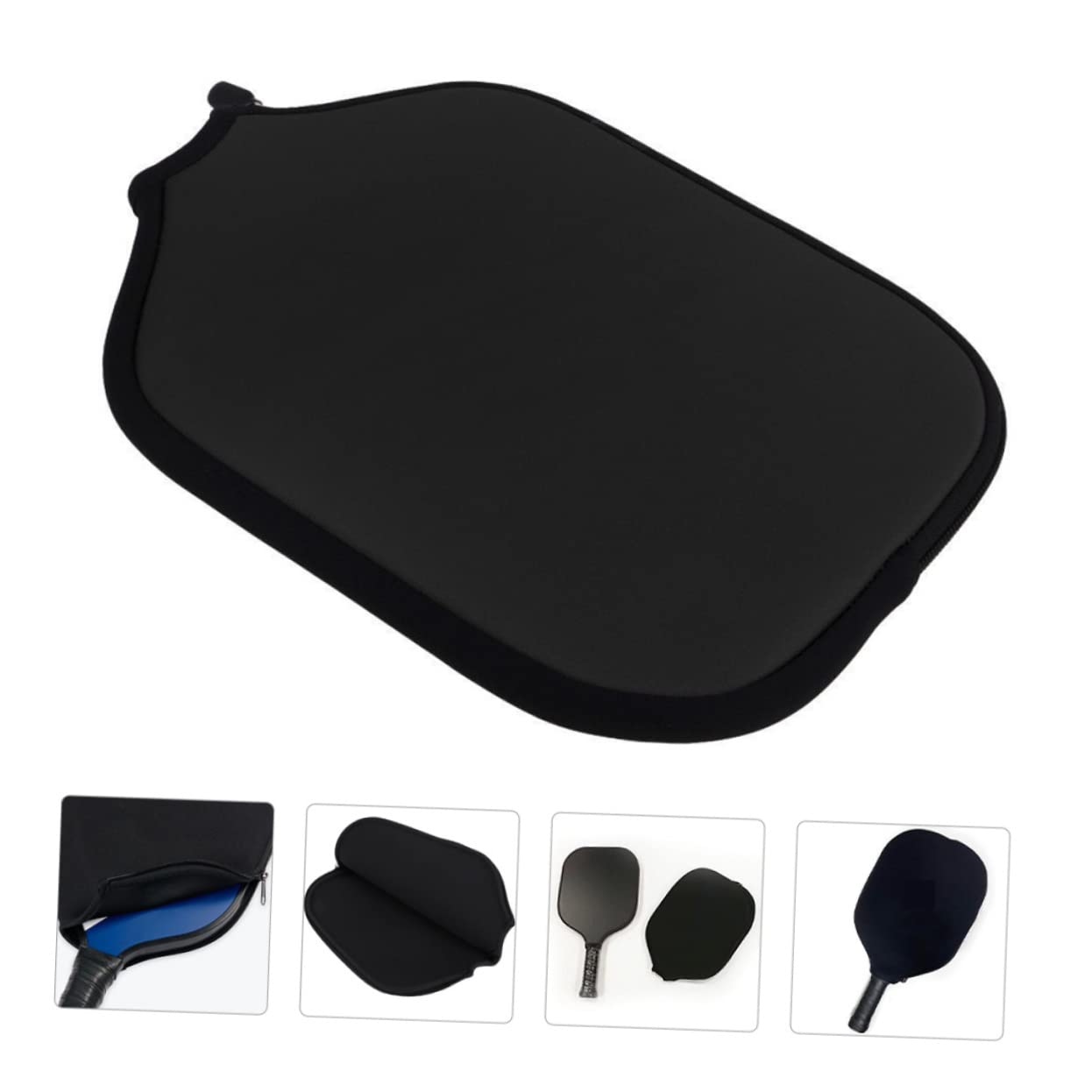 UPKOCH Schlägerschutz Abdeckung Ball schützend Fall Gericht Tischtennisschlägergehäuse Tischtennisschlägerhüllen Wiederverwendbare Schutzhülle für Schläger Neopren-Material Schwarz