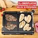 Tefal BBQ Family Elektrischer Tischgrill, 2 getrennte Grillflächen, 2 Thermostate, antihaftbeschichtete Alu-Druckguss Grillplatten, spülmaschinengeeignet, extra tiefe Rillen, Schwarz/Silber, TG800N10